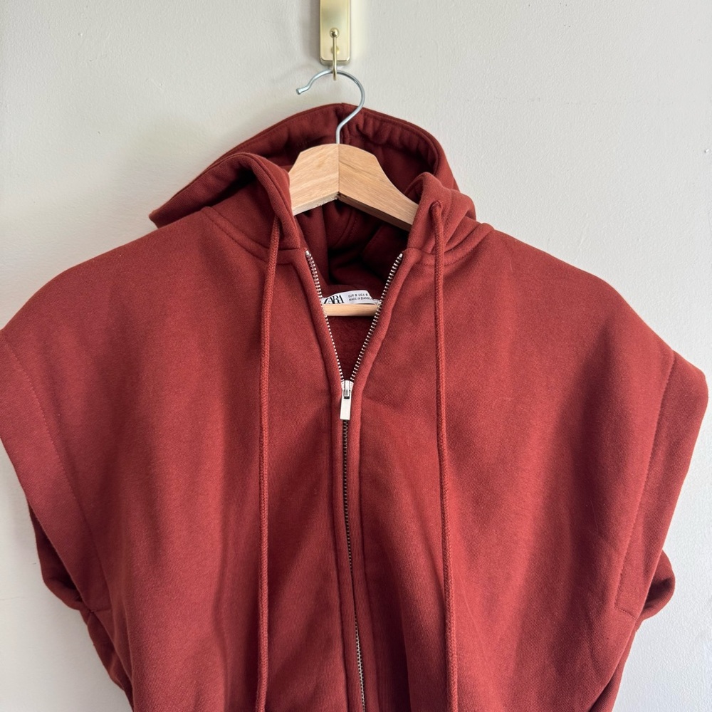 Zara Sleeveless Hoodie Size Small - Picture 3 of 8